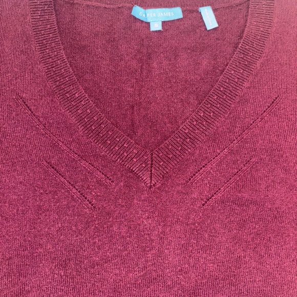 Draper James Burgundy V-Neck Plum Pullover Knit Top - Picture 5 of 8